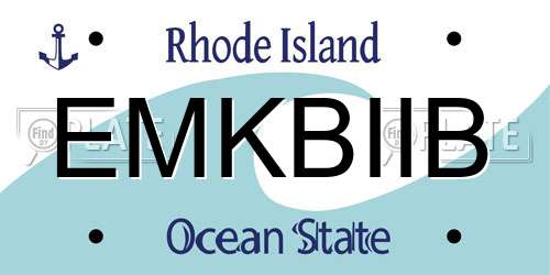 EMKBIIB Rhode Island License Plate