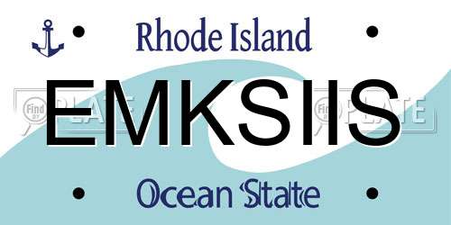 EMKSIIS Rhode Island License Plate