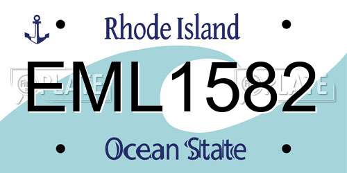 EML1582 Rhode Island License Plate