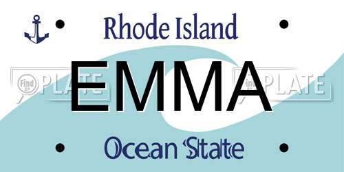 EMMA Rhode Island License Plate