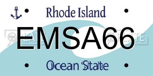 EMSA66 Rhode Island License Plate
