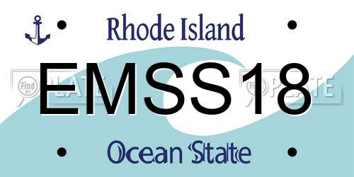 EMSS18 Rhode Island License Plate