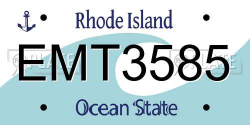 EMT3585 Rhode Island License Plate
