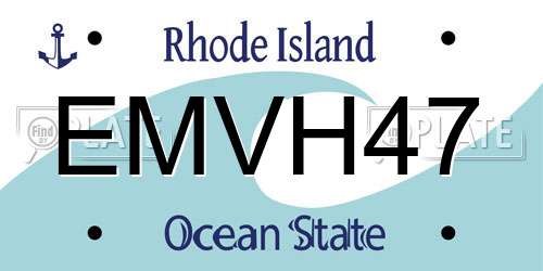 EMVH47 Rhode Island License Plate