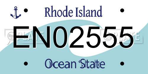 EN02555 Rhode Island License Plate