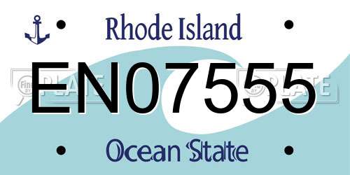 EN07555 Rhode Island License Plate