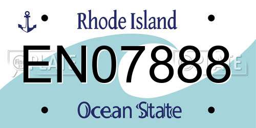 EN07888 Rhode Island License Plate