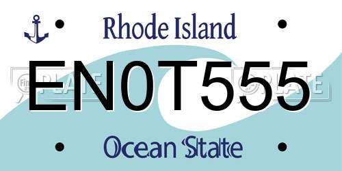EN0T555 Rhode Island License Plate