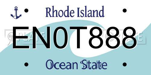 EN0T888 Rhode Island License Plate