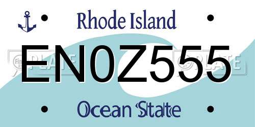 EN0Z555 Rhode Island License Plate