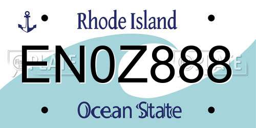 EN0Z888 Rhode Island License Plate