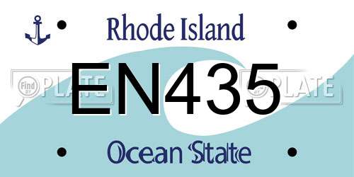 EN435 Rhode Island License Plate