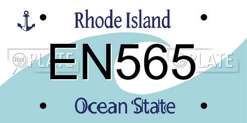 EN565 Rhode Island License Plate