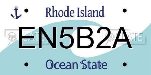 EN5B2A Rhode Island License Plate