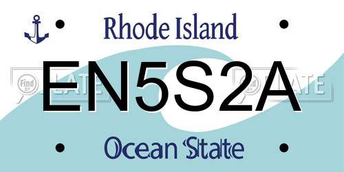 EN5S2A Rhode Island License Plate