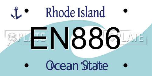EN886 Rhode Island License Plate