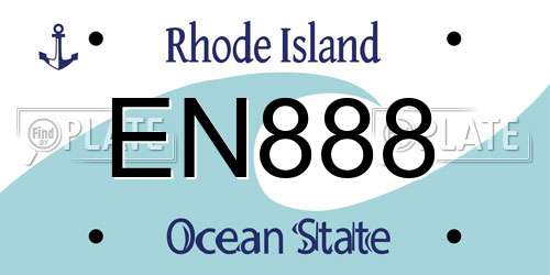 EN888 Rhode Island License Plate
