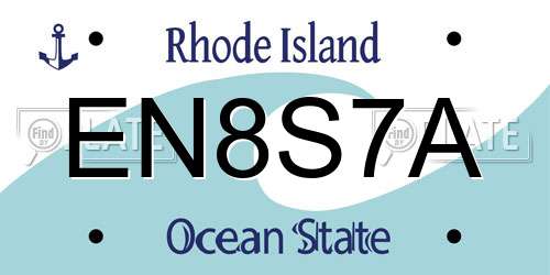 EN8S7A Rhode Island License Plate