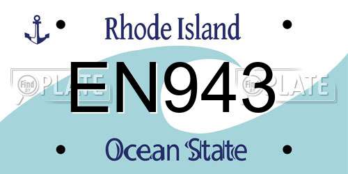 EN943 Rhode Island License Plate