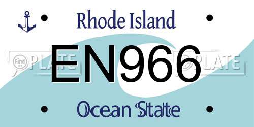 EN966 Rhode Island License Plate