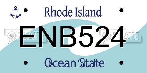 ENB524 Rhode Island License Plate