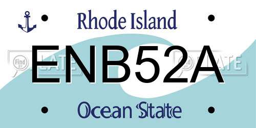 ENB52A Rhode Island License Plate