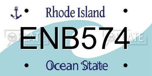 ENB574 Rhode Island License Plate