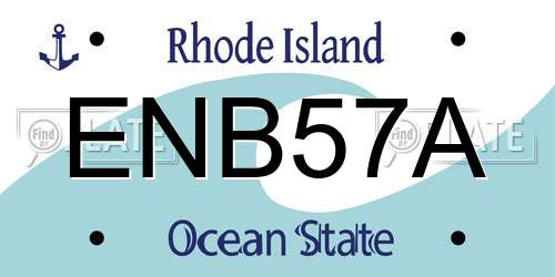 ENB57A Rhode Island License Plate