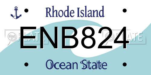 ENB824 Rhode Island License Plate