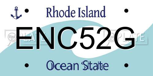 ENC52G Rhode Island License Plate