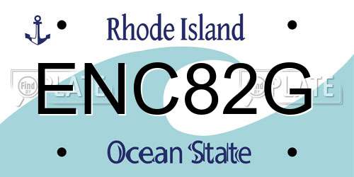 ENC82G Rhode Island License Plate