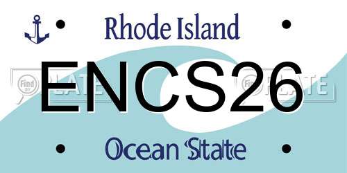 ENCS26 Rhode Island License Plate