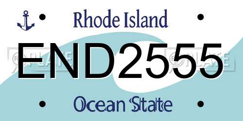 END2555 Rhode Island License Plate