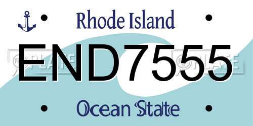 END7555 Rhode Island License Plate