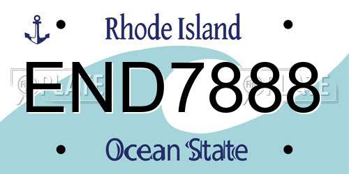END7888 Rhode Island License Plate
