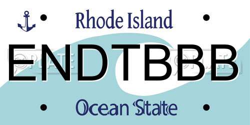 ENDTBBB Rhode Island License Plate