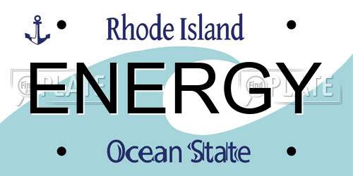 ENERGY Rhode Island License Plate