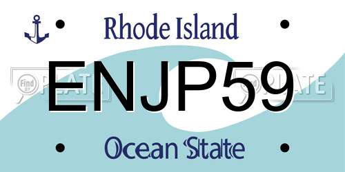ENJP59 Rhode Island License Plate
