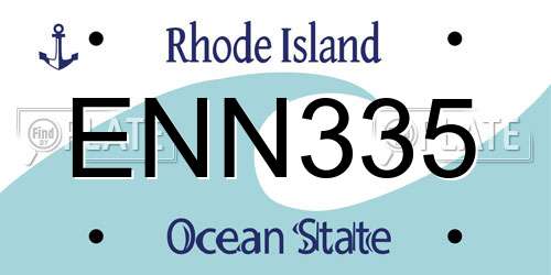 ENN335 Rhode Island License Plate
