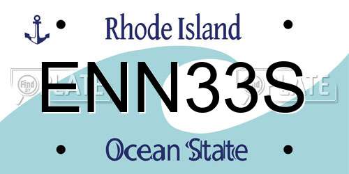 ENN33S Rhode Island License Plate