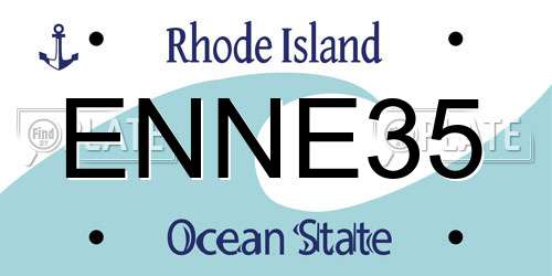 ENNE35 Rhode Island License Plate