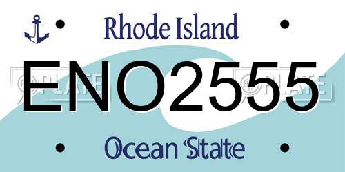 ENO2555 Rhode Island License Plate