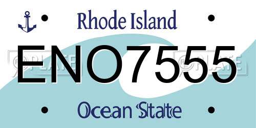 ENO7555 Rhode Island License Plate