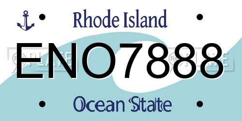 ENO7888 Rhode Island License Plate