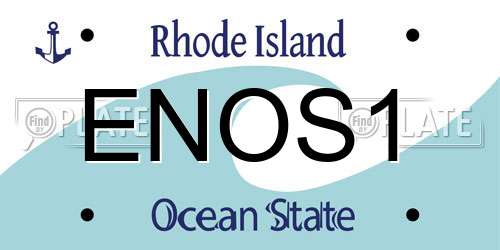 ENOS1 Rhode Island License Plate