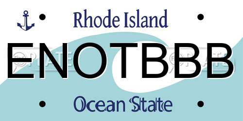 ENOTBBB Rhode Island License Plate