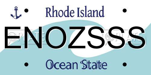 ENOZSSS Rhode Island License Plate