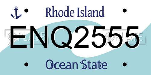 ENQ2555 Rhode Island License Plate