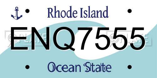 ENQ7555 Rhode Island License Plate