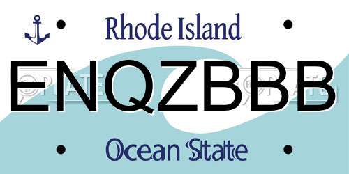 ENQZBBB Rhode Island License Plate